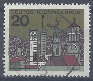Mi-Nr-426-Hauptstdte-Stuttgart-20-Jahr-1964-gestempelt