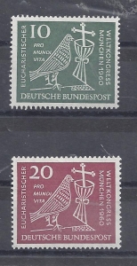 Mi-Nr-330-und-331-Bund-BRD-1960-Weltkongress--Klebef-Falz-V1