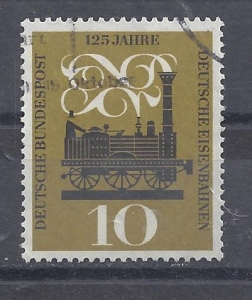 Mi-Nr-345-Bund-BRD-1960-125-Eisenbahn-gestempelt-V1