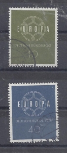 Mi-Nr-320-und-321-Bund-BRD-1959-Europamarken-V1a-gestempelt