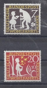 Mi-Nr-322-und-324-Bund-BRD-1959Wohlfahrt-Mrchen-ungest-Falz