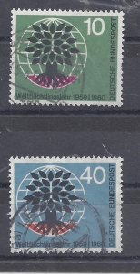 Mi-Nr-326-u-327-Bund-BRD-1960-Weltflcht-gestemp-V1