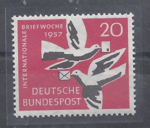 Mi-Nr-276-BRD-Bund-Jahr-1957-Intern-Briefwoche-20-mit-Klebeflche