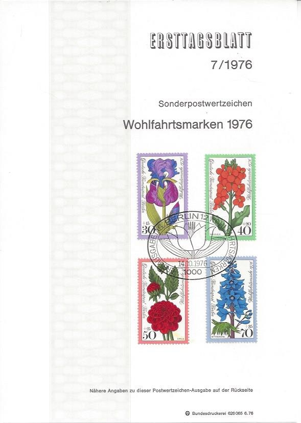 Bild 1 von Ersttagsblatt, Wohlfahrtsmarken, 1976 Berlin