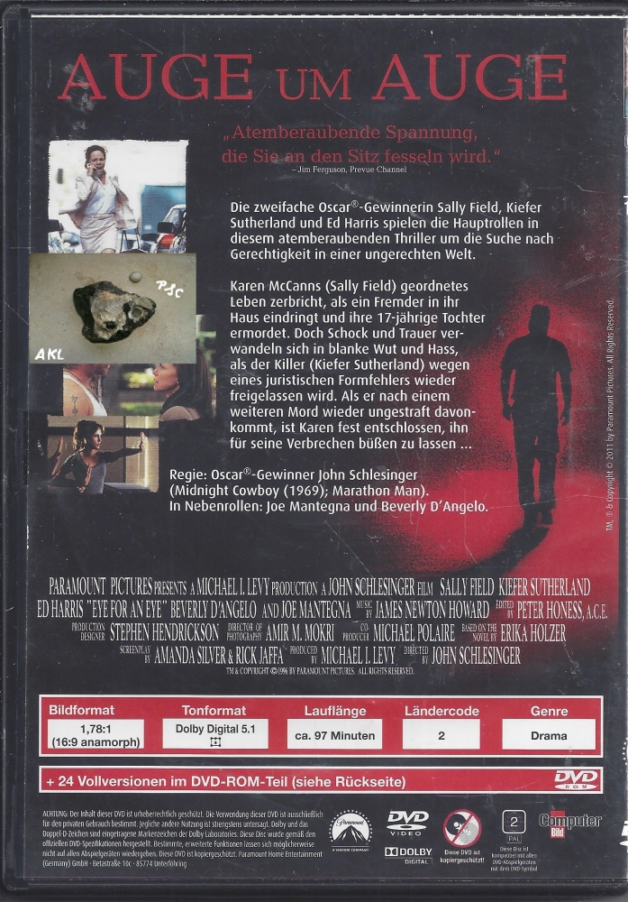 Bild 1 von Auge um Auge, Was machst Du wenn das Gesetz versagt, DVD