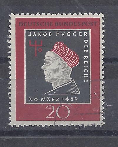 Bild 1 von Mi. Nr. 307, Bund, BRD, Jahr 1959, Jakob Fuger 20, gestempelt, V1a