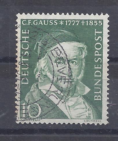 Bild 1 von Mi. Nr. 204, BRD, Bund, Jahr 1955, C. F. Gauss 10, gestempelt