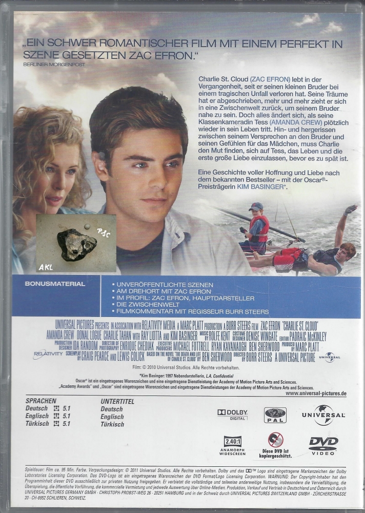 Bild 1 von Wie durch ein Wunder, Leben, Lieben, Loslassen können, Zac Efron, DVD