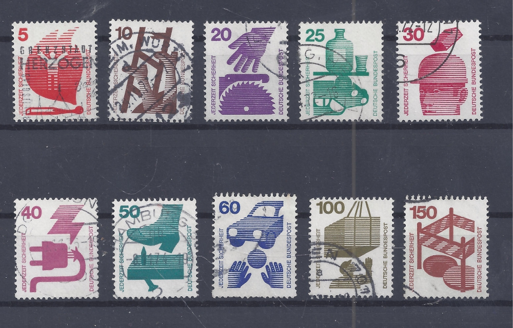 Bild 1 von Briefmarken, Bund BRD, Mi. Nr. 694-703, Freimarken Unfallverhütung