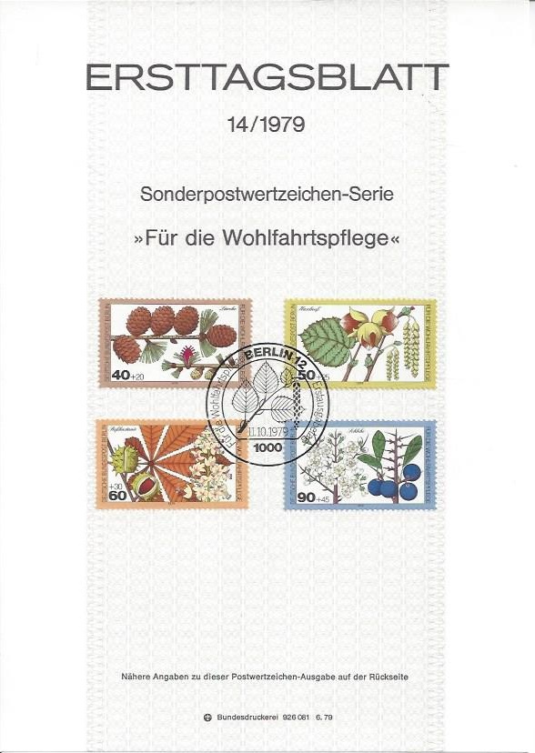 Bild 1 von Ersttagsblatt, Für die Wohlfahrtspflege, Berlin 1979
