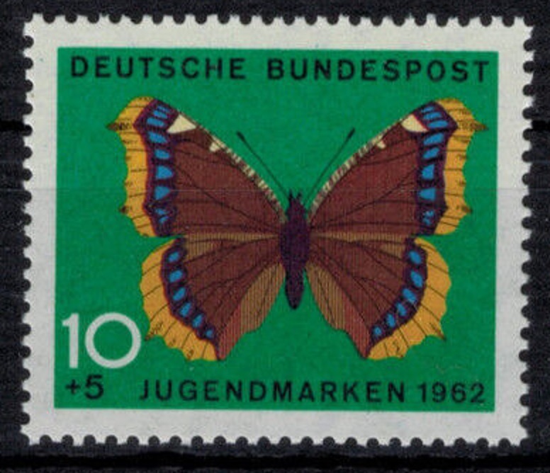Bild 1 von Mi. Nr. 377, BRD, Bund, Jugend Schmetterlinge 10+5, Jahr 1962, ungestempelt