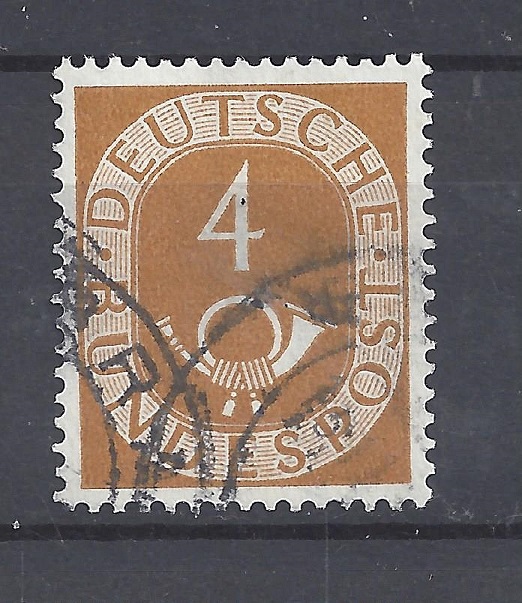 Bild 1 von Mi. Nr. 124, BRD, Bund, Jahr 1951, Posthorn 4, hellbraun, gestempelt