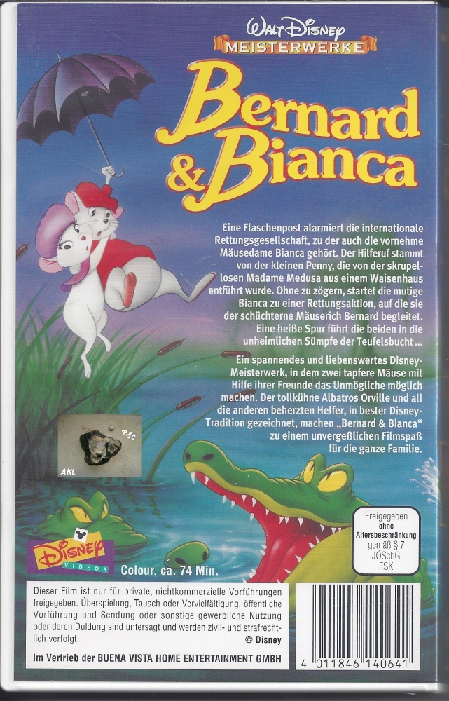 Bild 1 von Bernard und Bianca, Die Mäusepolizei, Walt Disney, VHS