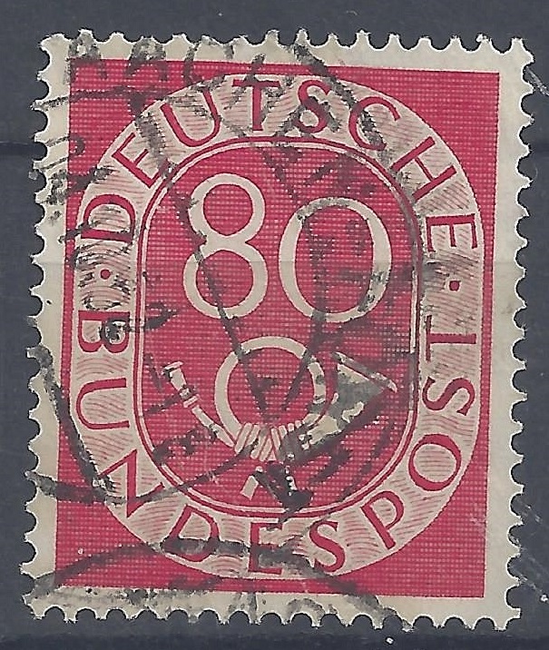 Bild 1 von Mi. Nr. 137, BRD, Bund, Posthorn 80, Jahr 1951, gestempelt