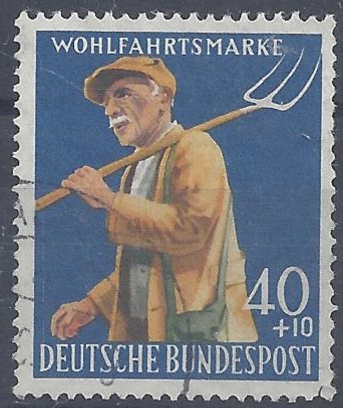 Bild 1 von Mi. Nr. 300, BRD, Wohlfahrt Landwirtschaft 40+10, gestempelt, Jahr 1958