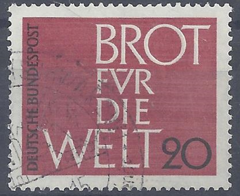 Bild 1 von Mi. Nr. 389, Brot für die Welt 20, Jahr 1962, gestempelt