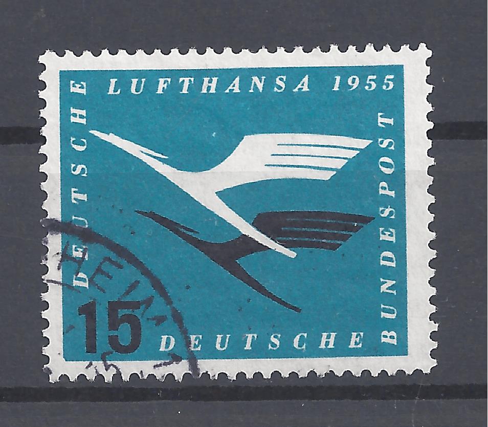 Bild 1 von Mi. Nr. 207, BRD, Bund, Jahr 1955, Lufthansa 15 blau, gest.