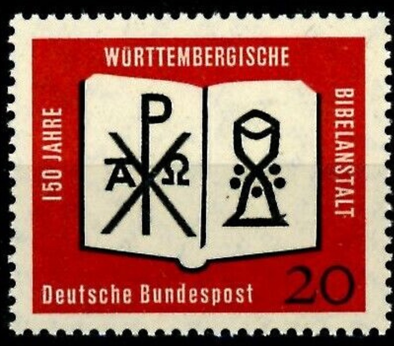 Bild 1 von Mi. Nr. 382, BRD, Bund, Jahr 1962, 100 J. Württemberg Bibelanstalt 20, ungestempelt
