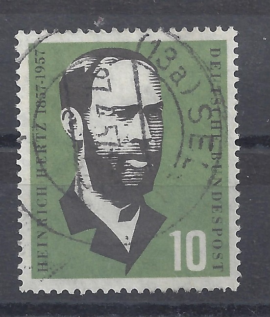 Bild 1 von Mi. Nr. 252, BRD, Bund, Jahr 1957, Heinrich Hertz 10, gestempelt