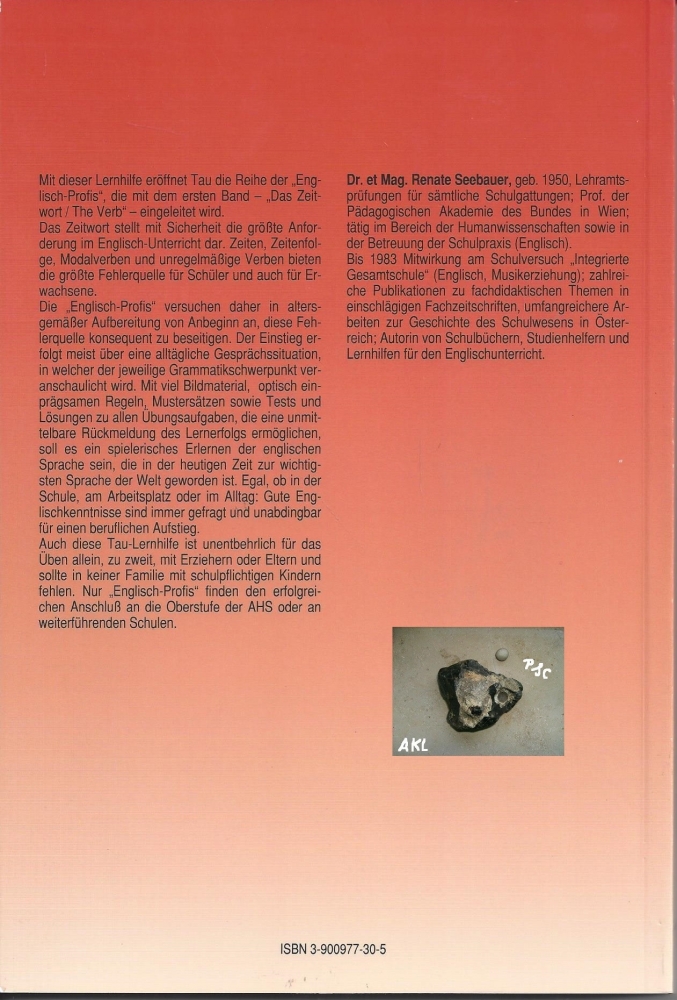 Bild 1 von Die Englisch Profis 1, Das Zeitwort, The Verb, Renate Seebauer
