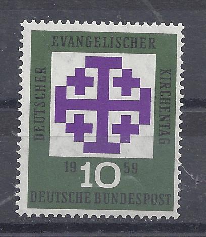 Bild 1 von Mi. Nr. 314, Bund, BRD, 1959, ev. Kirchentag, mit Klebefläche