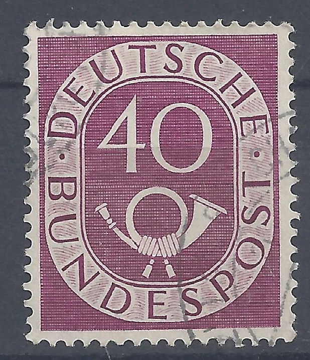 Bild 1 von Mi. Nr. 133, BRD, Bund, Jahr 1951, Posthorn 40, lila, gestempelt