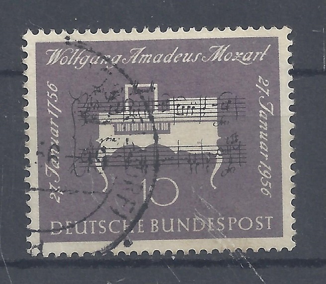 Bild 1 von Mi. Nr. 228, BRD, Bund, Jahr 1956, Wolfgang A. Mozart 10, gestempelt