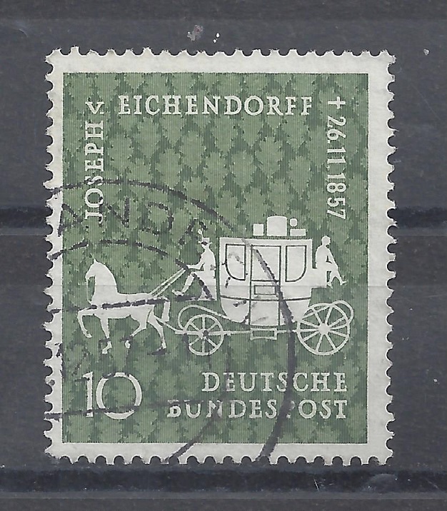 Bild 1 von Mi. Nr. 280, BRD, Bund, Jahr 1957, J.v. Eichendorff, V2a, gestempelt