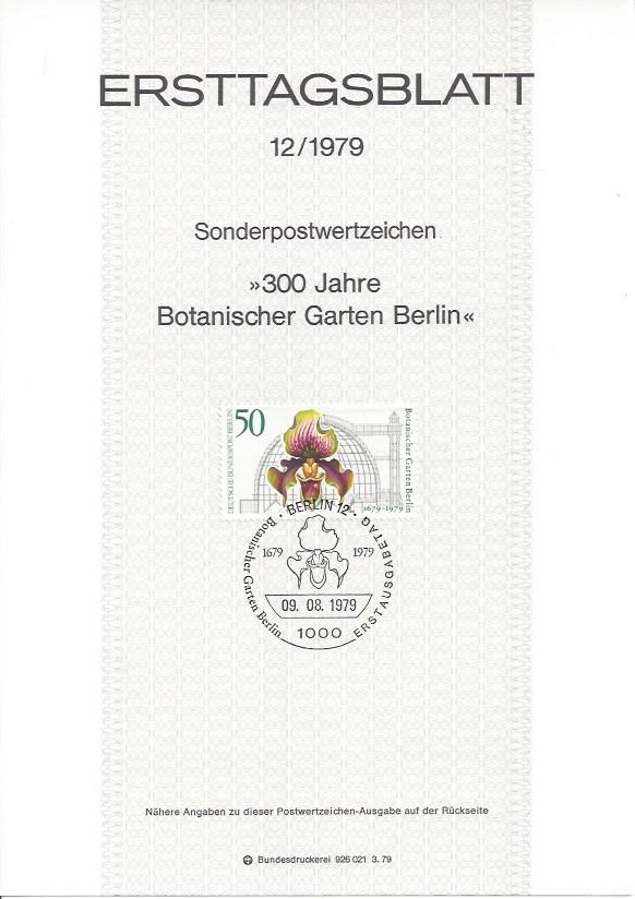 Bild 1 von Ersttagsblatt, 300 Jahre Botanischer Garten Berlin, Berlin 1979