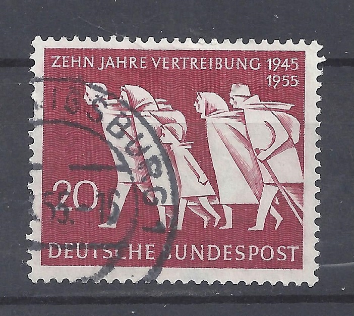 Bild 1 von Mi. Nr. 215, BRD, Bund, Jahr 1955, Zehn Jahre Vertreibung 20, gestempelt