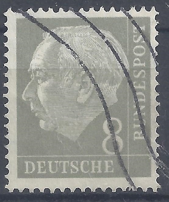 Bild 1 von Mi. Nr. 182, BRD, Bund, Jahr 1954, Heuss 8, grau, gestempelt