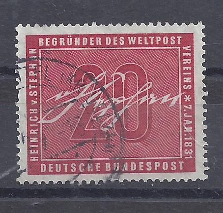 Bild 1 von Mi. Nr. 227, BRD, Bund, Jahr 1956, Heinrich v. Stephan 20, gestempelt