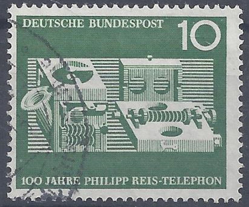 Bild 1 von Mi. Nr. 373, BRD, Bund, Jahr 1961, 100 Jahre Telefon Philipp Reis 10, gestempelt