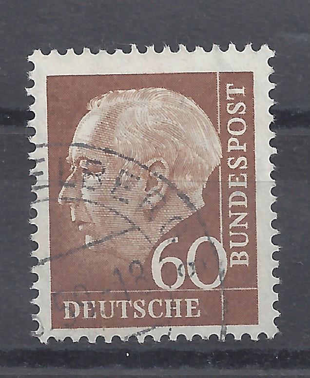 Bild 1 von Mi. Nr. 262, BRD, Bund, Jahr 1957, Heuss 60, braun, gestempelt