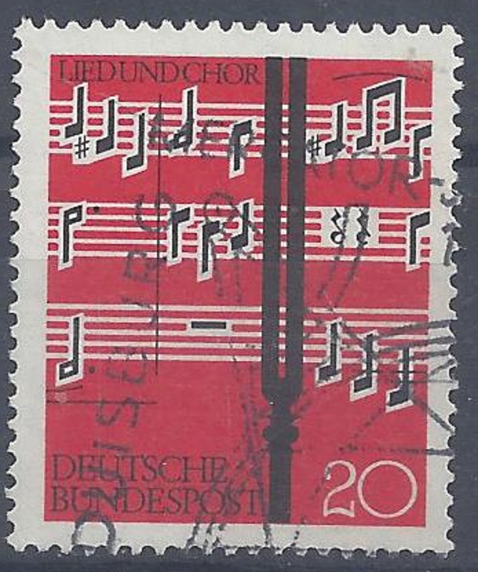 Bild 1 von Mi. Nr. 380, BRD, Bund, Jahr 1962, Lied und Chor 20, gestempelt