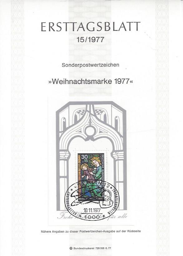 Bild 1 von Ersttagsblatt, Weihnachtsmarke 1977, Berlin