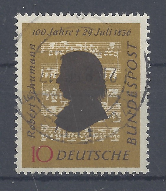 Bild 1 von Mi. Nr. 234, BRD, Bund, Jahr 1956, Robert Schumann 10, gestempelt