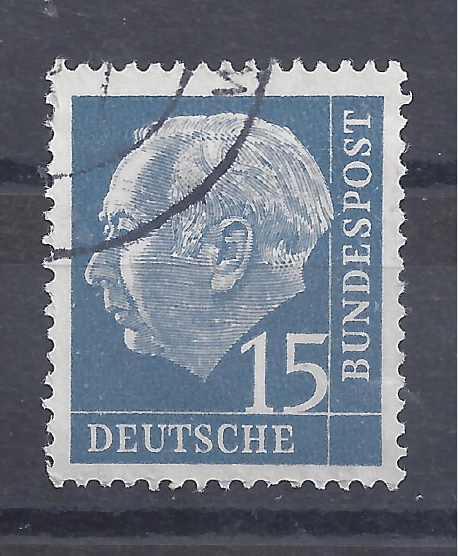 Bild 1 von Mi. Nr. 184, BRD, Bund, Jahr 1954, Heuss 15, dunkelblau, gestempelt