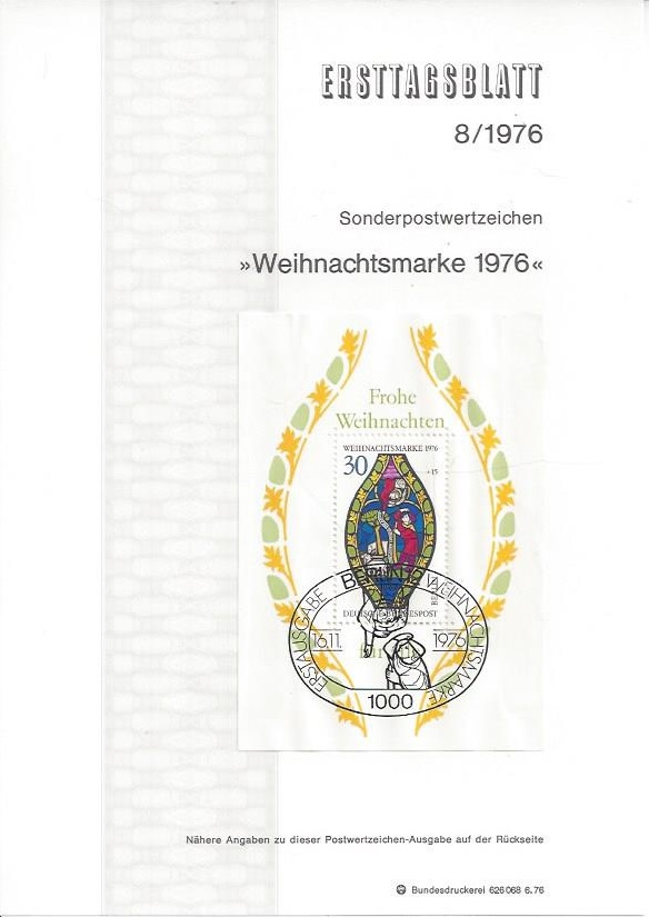 Bild 1 von Ersttagsblatt, Weihnachtsmarke, 1976 Berlin
