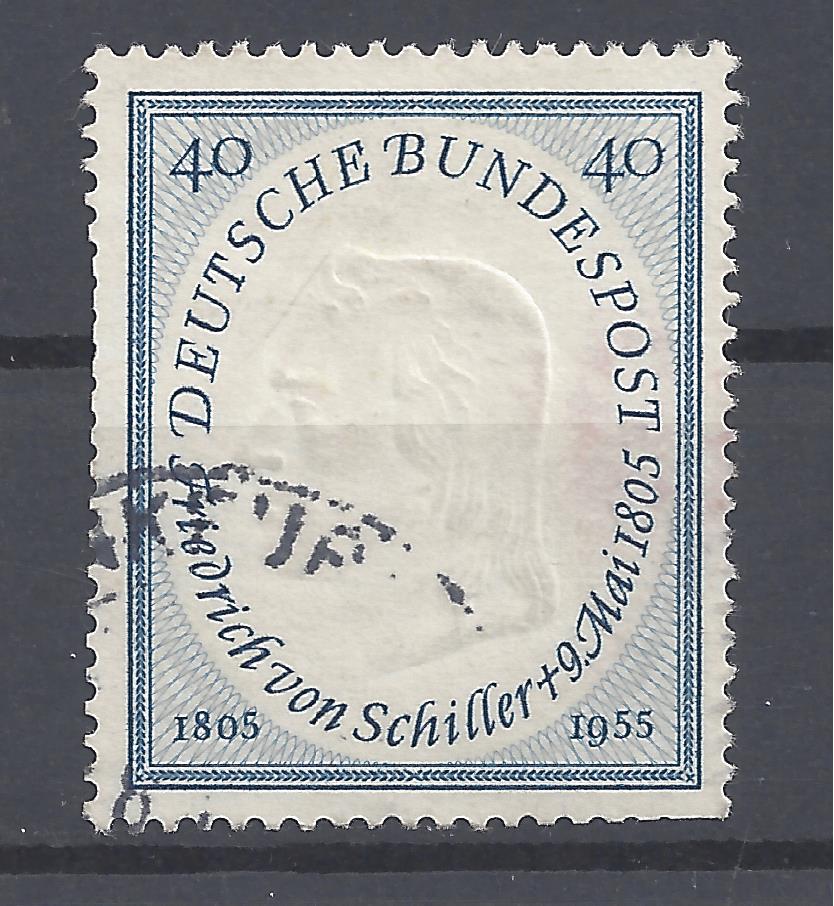 Bild 1 von Mi. Nr. 210, BRD, Bund, Jahr 1955, Friedrich v. Schiller 40, gestempelt