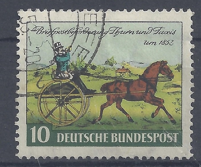 Bild 1 von Mi. Nr. 160, BRD, Bund, Thurn und Taxis 10, Jahr 1952, gestempelt