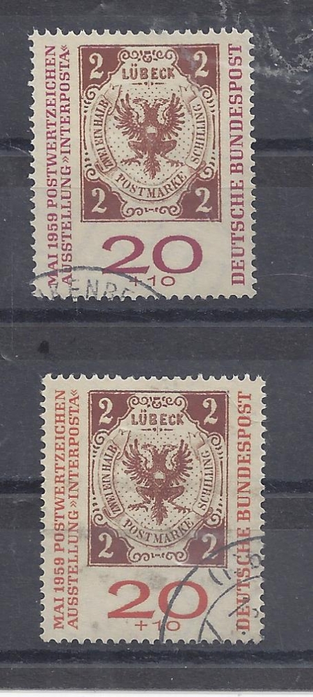Bild 1 von Mi. Nr. 311 und 311a, Bund, BRD, 1959, Int. PWZ, V1a, gestempelt