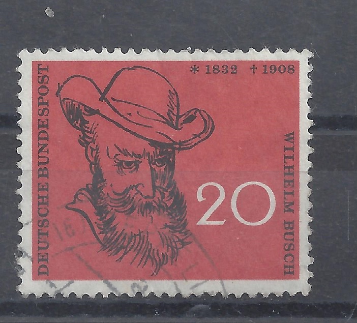 Bild 1 von Mi. Nr. 282, BRD, Bund, Jahr 1958, Wilhelm Busch 20, gestempelt