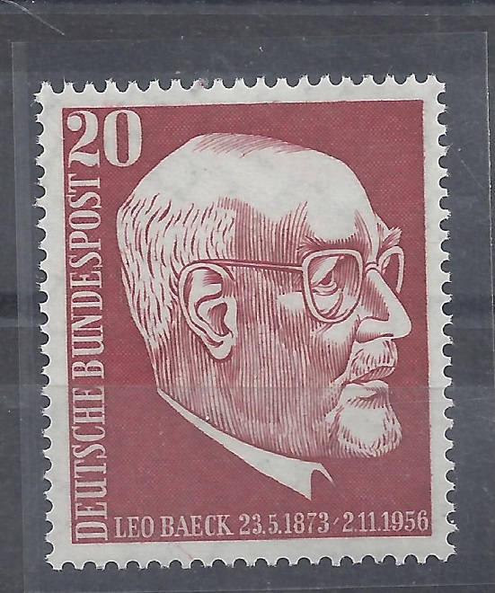 Bild 1 von Mi. Nr. 278, BRD, Bund, Leo Baeck 20, V1a, mit Klebefläche