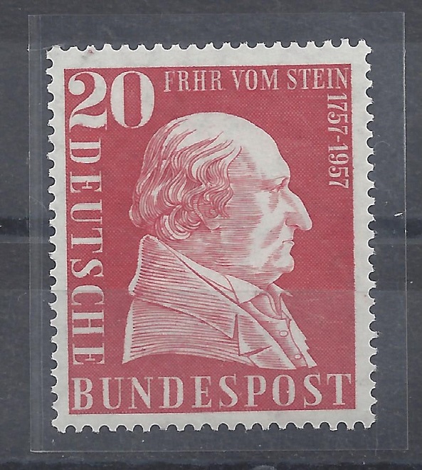 Bild 1 von Mi. Nr. 277, BRD, Bund, Jahr 1957, Freiherr vom Stein 20, mit Klebefläche