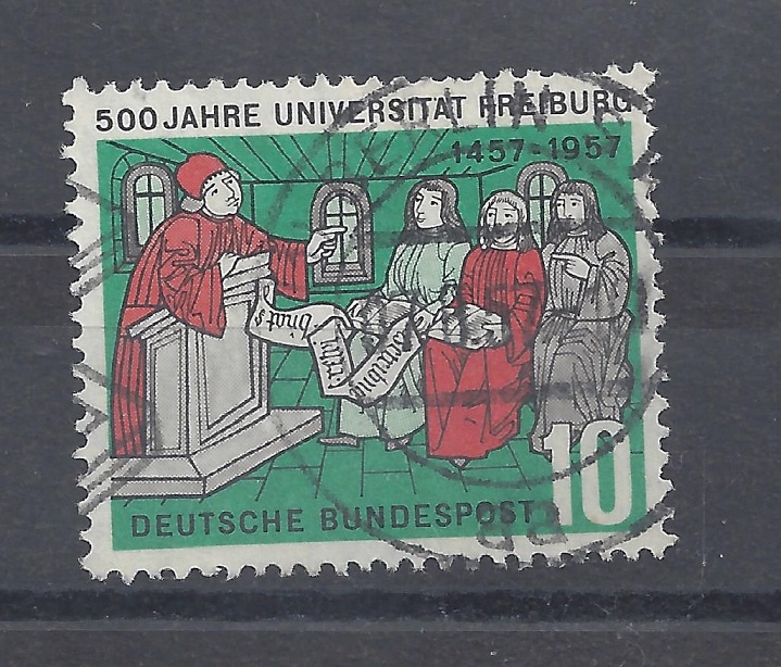 Bild 1 von Mi. Nr. 256, BRD, Bund, Jahr 1957, 500 Jahre Uni Freiburg 10, gestempelt