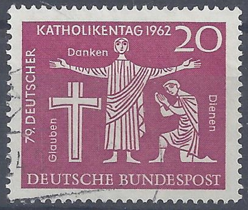 Bild 1 von Mi. Nr. 381, BRD, Bund, Jahr 1962, Dt. Katholikentag 20, gestempelt