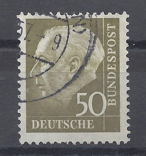 Bild 1 von Mi. Nr. 261, BRD, Bund, Jahr 1957, Theodor Heuss 50, V 1a
