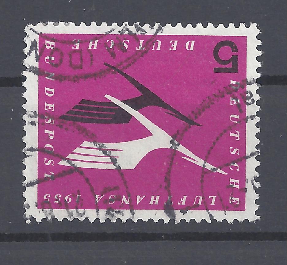 Bild 1 von Mi. Nr. 205, BRD, Bund, Jahr 1955, Lufthansa 5 rosa, gestempelt