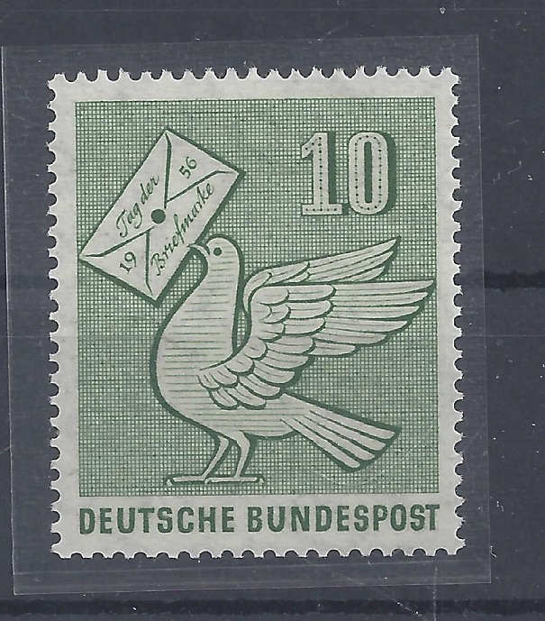 Bild 1 von Mi. Nr. 247, BRD, Bund, Jahr 1956, Tag der Briefmarke 10, mit Klebefläche